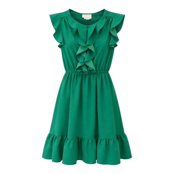 kate spade Dresses & Skirts - Kate Spade New York Green Ruffle Dress Spring Summer Easter Wedding Guest Size 6